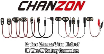 CHANZON UL Wires 10Packs 9v Battery Connector Clip with Leads Wires Harness Holder I-Type Plastic Housing Pigtail Snap for 9volt Terminal