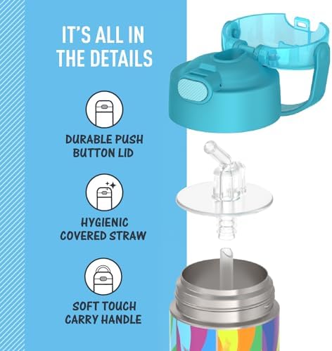 THERMOS FUNTAINER Water Bottle with Straw, 12oz, Trolls 3