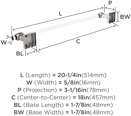Amerock Glacio 18" Clear/Polished Nickel Towel Bar