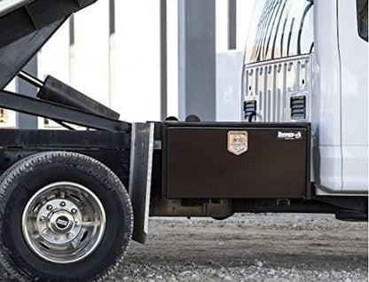 Buyers Products 1703320 Black Steel Underbody Truck Tool Box – 15 x 13 x 15 Inch - Truck Bed & Underbelly RV Storage Box, Locking T-Latch, Weather-Resistant, Heavy-Duty Flatbed Job Box, Made in USA