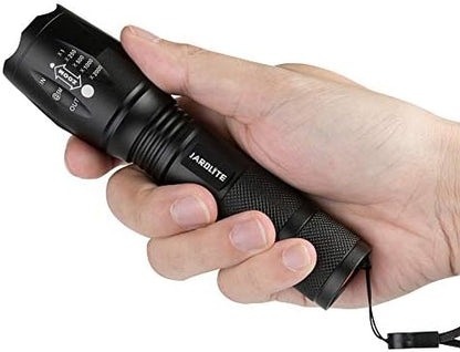 LED Emergency Handheld Flashlight with Adjustable Focus, Water Resistant, 5 Modes, Best Tactical Flashlight for Emergency, Camping and Fishing, 2 Pack