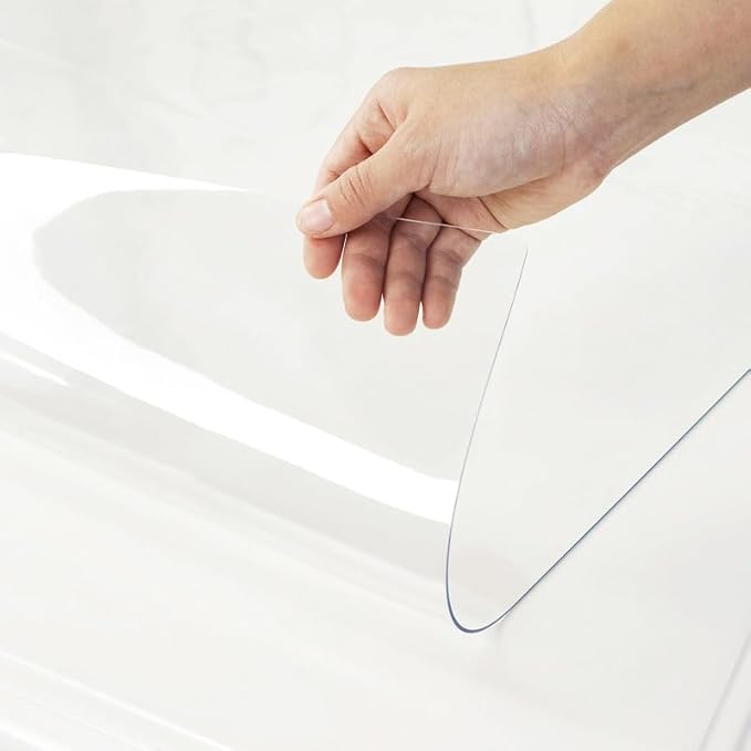 Warmstar Clear Table Cover Protector 30 x 30 Inch,1.5mm Thick Plastic Table Cover Rectangle,PVC Clear Table Protector,Desk Protector Mat for Kitchen, Dresser, Writing Desk，Dining Room Table