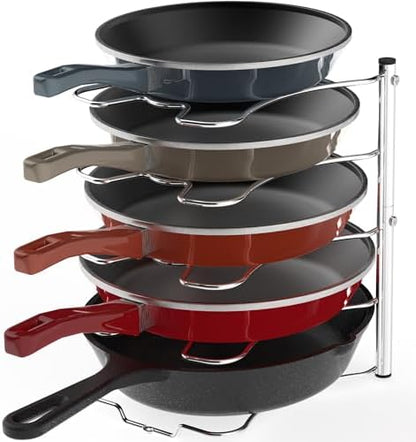Simple Houseware Cabinet Pantry Pot and Pan Organizer Holder Rack, Chrome