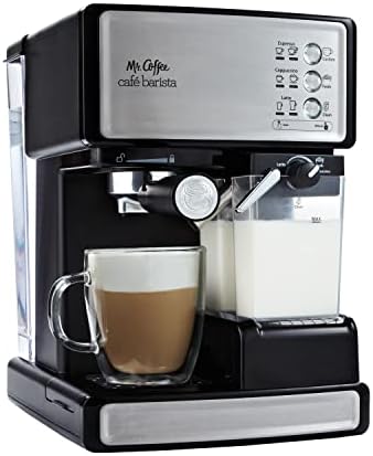 Mr. Coffee Espresso and Cappuccino Machine Stainless Steel Programmable Coffee Maker with Automatic Milk Frother 15-Bar Pump Ideal for Home Baristas
