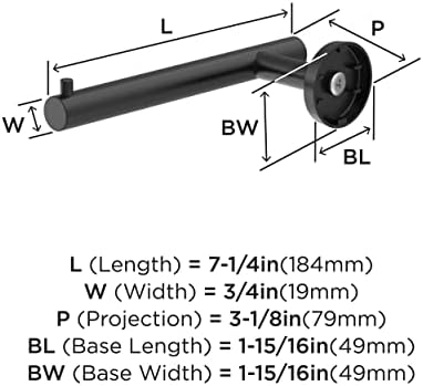 Amerock Arrondi 7-1/4" Matte Black Single Post Toilet Paper Holder