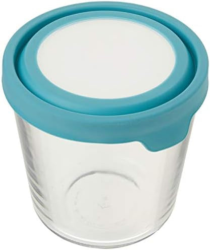 Anchor Hocking Trueseal Glass Food Storage Container with Airtight Lid, 7 Cup Tall, Mineral Blue