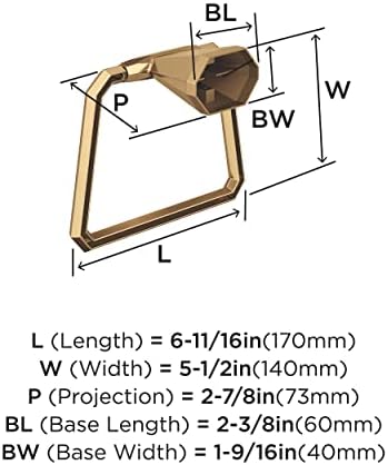 Amerock BH36042CZ | Champagne Bronze Towel Ring | 5-1/2 inch (140 mm) Width Towel Holder | St. Vincent | Hand Towel Holder for Bathroom Wall | Small Kitchen | Bath Accessories