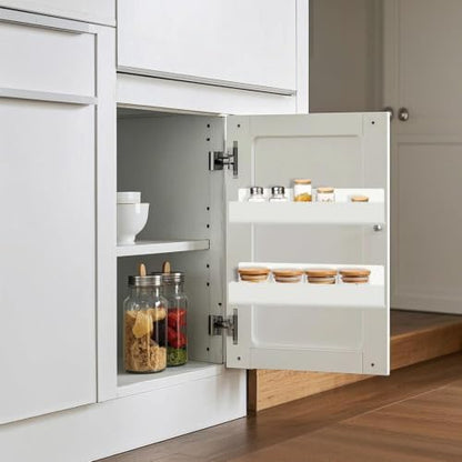 12 Inch Acrylic Spice Rack Wall Mount, White, 2 Pack