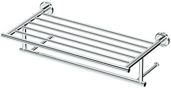 Gatco 1818C Latitude II Hotel-Style Minimalist Bathroom Towel Rack with Bar, Wall Mounted, 19.75-Inch W, Chrome