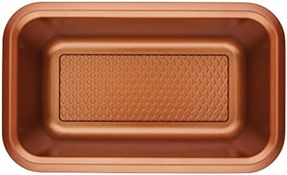 Ayesha Curry Bakeware Nonstick Meatloaf/Loaf Pan Set, Two 9 Inch x 5 Inch, Copper