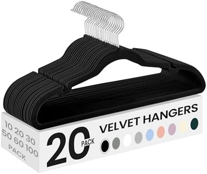 SONGMICS Velvet Hangers 20 Pack, Non-Slip Clothes Hangers, Space-Saving