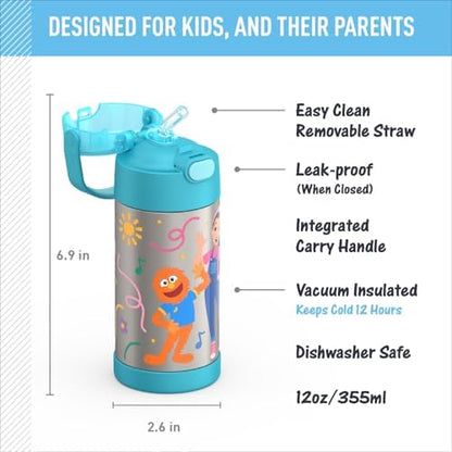 THERMOS FUNTAINER Water Bottle with Straw, 12oz, Ms. Rachel