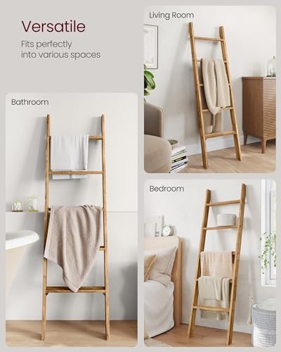 VASAGLE 5-Tier Blanket Ladder, Modern Basic Ladder Shelf