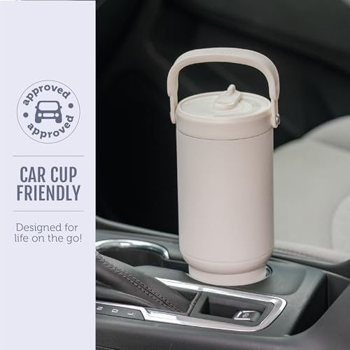 Ello Oasis Go+ 32oz Insulated Stainless Steel Tumbler with Straw, Porcelain