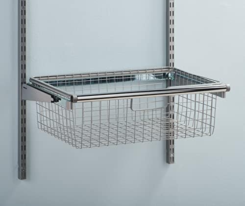 Rubbermaid Configurations Sliding Basket for Closet Drawer Organization, Titanium, Sturdy Slide Out Basket for Home/Laundry/Bathroom/Mudroom/Pantry/Linen Closet