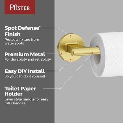 Pfister Capistrano Wall Mount Toilet Paper Holder, Brushed Gold BPHCSO0BG