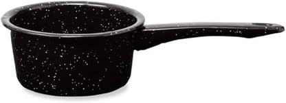 4 Quart Granite Saucepan, Naturally Nonstick Sauce Pots, Speckled Enamel Ware Cookware, Small Sauce Pan for Cooking and Boiling - Granite Cooking Pot for Stovetop, Campfire, Outdoor Stove