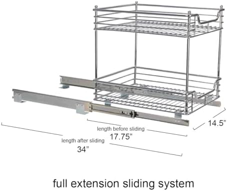 Household Essentials Chromed Steel 2-Tier Artisan Pull-Out Organizer
