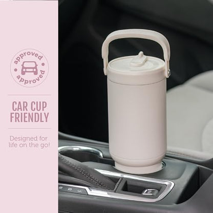 Ello Oasis Go+ 32oz Insulated Stainless Steel Tumbler with Straw, Pink