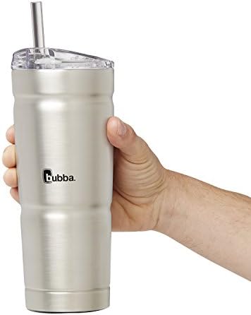 Bubba Envy Stainless Steel Tumbler with Straw, Stainless Steel with Clear Lid, 24oz