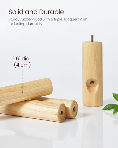 VASAGLE Solid Wood Coat Rack, Free Standing, 8 Hooks, 3 Height Options