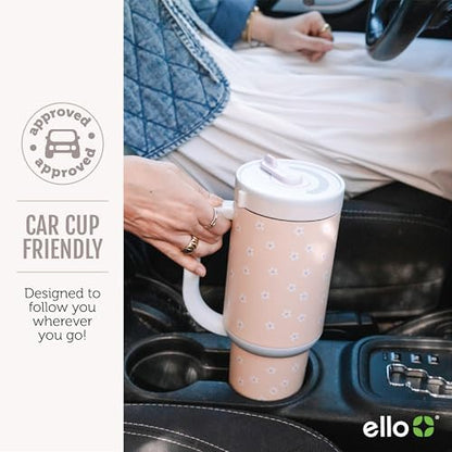 Ello Oasis 30oz Insulated Stainless Steel Tumbler with Straw, Take a Bow