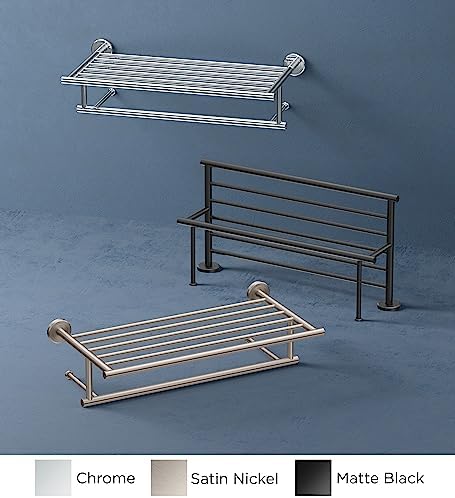 Gatco 1818C Latitude II Hotel-Style Minimalist Bathroom Towel Rack with Bar, Wall Mounted, 19.75-Inch W, Chrome