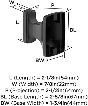 Amerock BH36010MB | Matte Black Single Robe Hook | 2-1/8 inch (54 mm) Length Towel Holder | Highland Ridge | Towel Hook for Bathroom | Bathroom Hardware | Bath Accessories