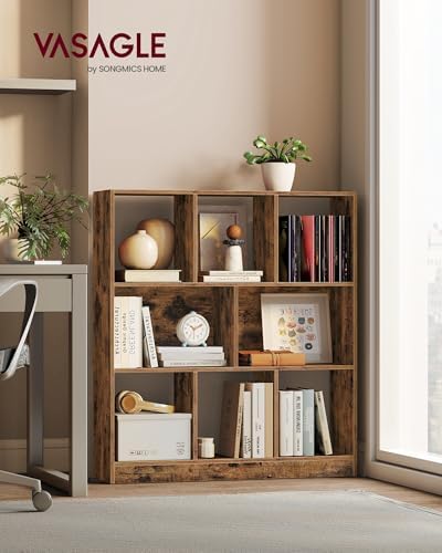 VASAGLE Bookshelf, 8 Cubes Storage Organizer, 35.4 x 9.5 x 39.4 Inches