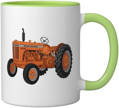 Vintage Allis-Chalmers WD 45 Classic Tractor Ceramic Mug, Light Green/White, 11oz