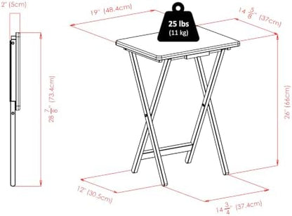 Winsome Alex Set of 4 Foldable Snack Tables with Storage Rack