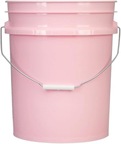 House Naturals Food Grade 5 Gallon Pink Bucket Container- Made in USA. Bucket only, no lid.
