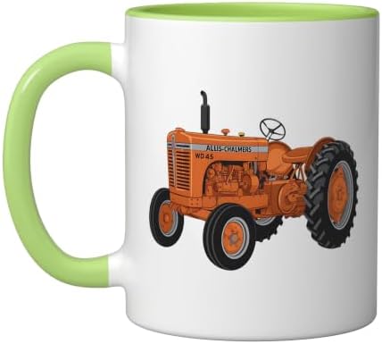Vintage Allis-Chalmers WD 45 Classic Tractor Ceramic Mug, Light Green/White, 11oz
