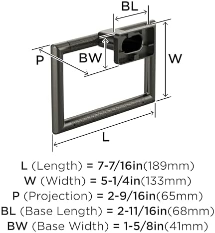 Amerock Bronx 5-1/4" Gunmetal Towel Ring