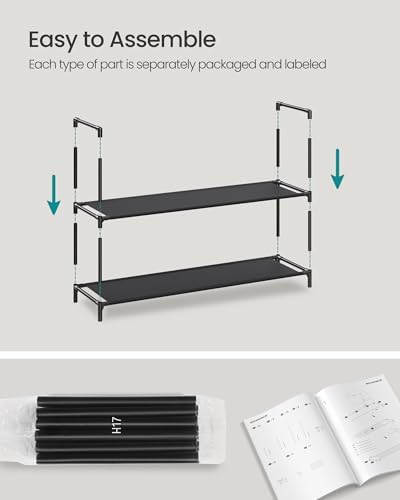 SONGMICS 2-Tier Shoe Rack, Shoe Storage for Hallway Closet