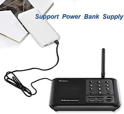 Wuloo Intercoms Wireless for Home 5280 Feet Range 10 Channel 3 Code, Wireless