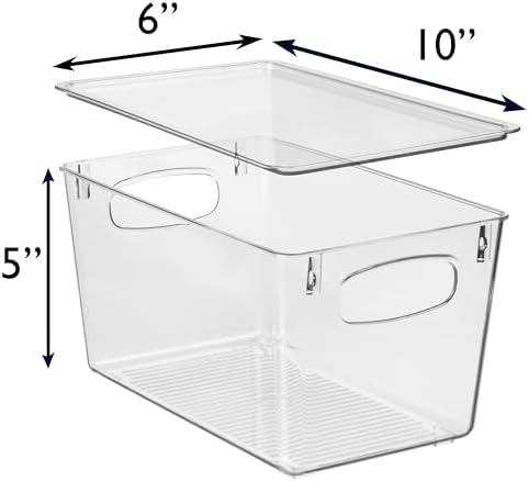 ClearSpace Pantry Storage Bins with Lids for Kitchen & Fridge, 6 Pack