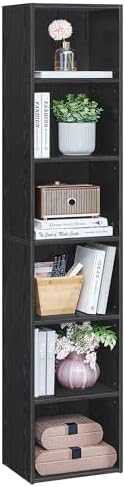 VASAGLE Bookshelf, 6-Tier Bookcase, 11.9 x 9.4 x 63.3 Inches