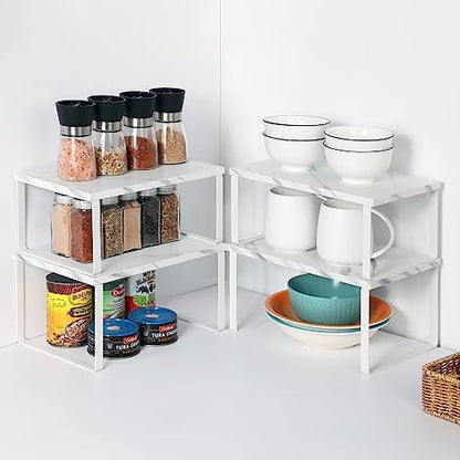 NEX Cabinet Organizer Shelf, Kitchen Counter Shelves Set of 4