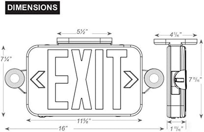 2 Pack Supreme LED All LED Decorative Red White Exit Sign & Emergency Light