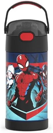 THERMOS FUNTAINER Water Bottle with Straw, 12oz, Spider-Man