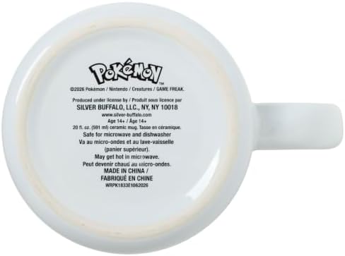 Silver Buffalo Pokémon Gengar Jumping Energy Swirls, Ceramic Mug, 20oz