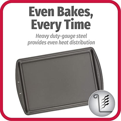 GoodCook Everyday Baking Sheet Set Nonstick Carbon Steel Standard-Sized Cookie Sheets for Even Baking, Bakeware Set Includes 3 Pans with Scratch-Resistant Finish, 13x9-Inch, Gray