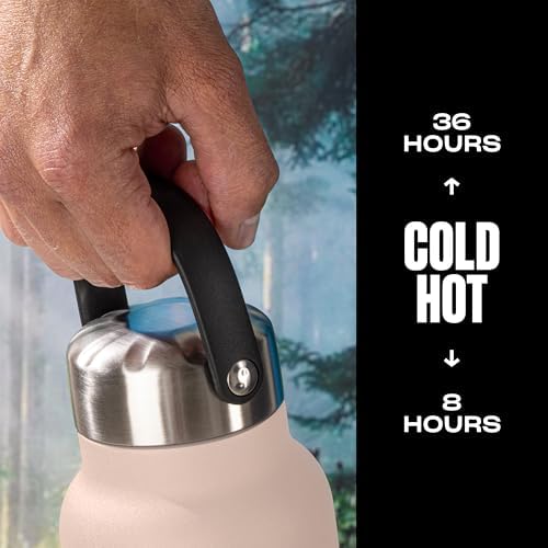 S'well Recycled Stainless Steel Explorer with Insulated Lid and Handle, 24oz, Himalayan Salt, Triple Layered Vacuum Insulated Containers Keeps Drinks Cold for 36 Hours and Hot for 8