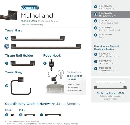 Amerock Mulholland 24" Oil-Rubbed Bronze Towel Bar