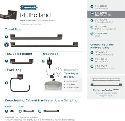 Amerock Mulholland 24" Oil-Rubbed Bronze Towel Bar