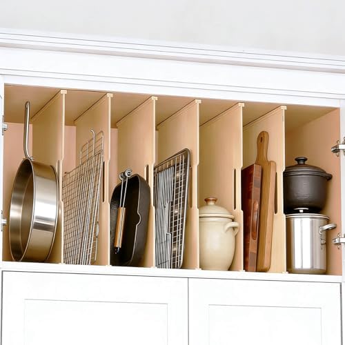 Celestite Wooden Baking Sheet Organizer for Cabinet, Baking Tray Organizer, Cookie Sheet Organizer for Cabinet Kitchen Storage Organization Accessories