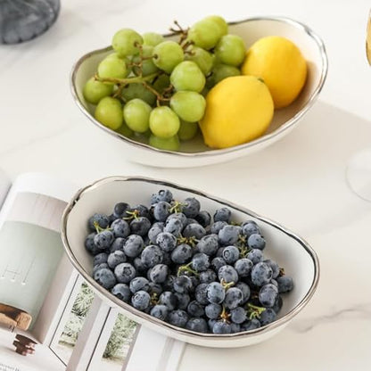 3 Tier Fruit Basket, Ceramic Fruit Bowl for Kitchen Counter