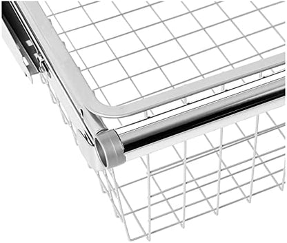 Rubbermaid Configurations Sliding Basket for Closet Drawer Organization, Titanium, Sturdy Slide Out Basket for Home/Laundry/Bathroom/Mudroom/Pantry/Linen Closet