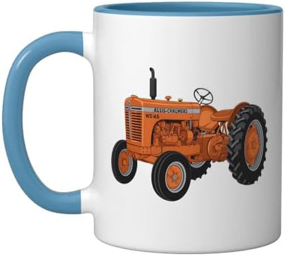 Vintage Allis-Chalmers WD 45 Classic Tractor Ceramic Mug, Blue/White, 11oz
